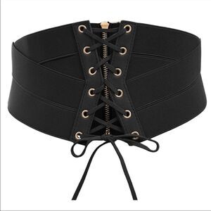 Corset Black Belt Zipper Lace Up